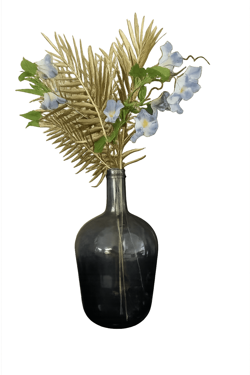 Vase bleu avec fleurs