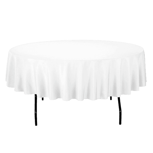 Nappe ronde unie blanche 240 cm